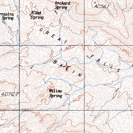 Topographic Map of Great Falls Basin, CA