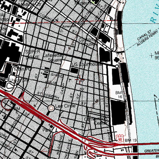 Topographic Map of New Orleans School of Glass Works and Printmaking, LA