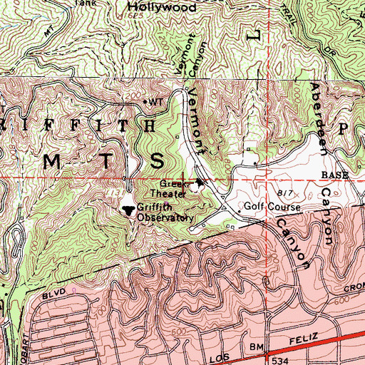 Topographic Map of Greek Theater, CA