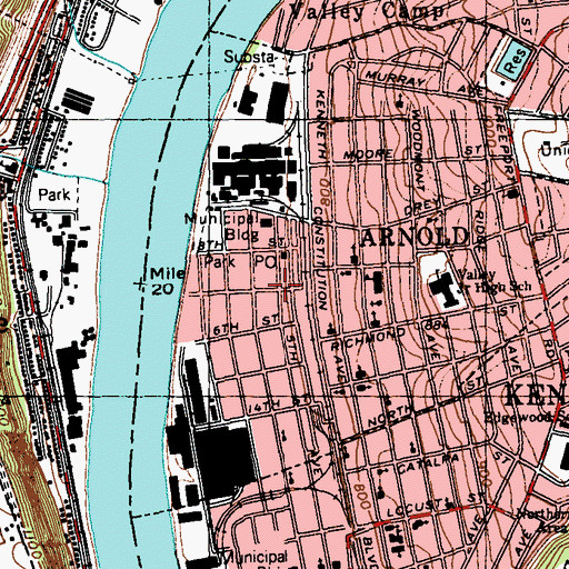 Topographic Map of Alle Kiski Learning Center, PA