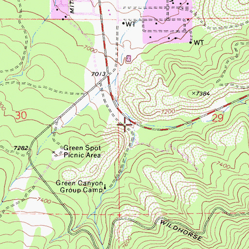 Topographic Map of Green Canyon, CA