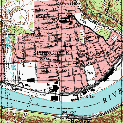 Topographic Map of Angels Ark Childcare Center, PA