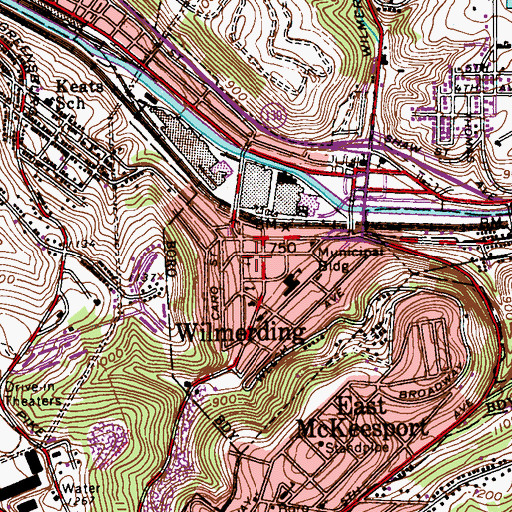 Topographic Map of Auberle Girls Group Home, PA