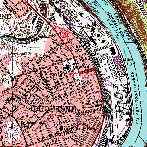 Topographic Map of Auberle Shelter Group Home, PA