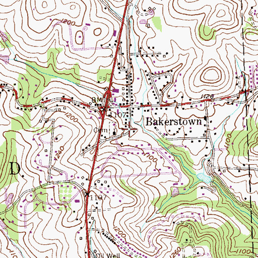 Topographic Map of Bakerstown Presbyterian Childrens Center, PA