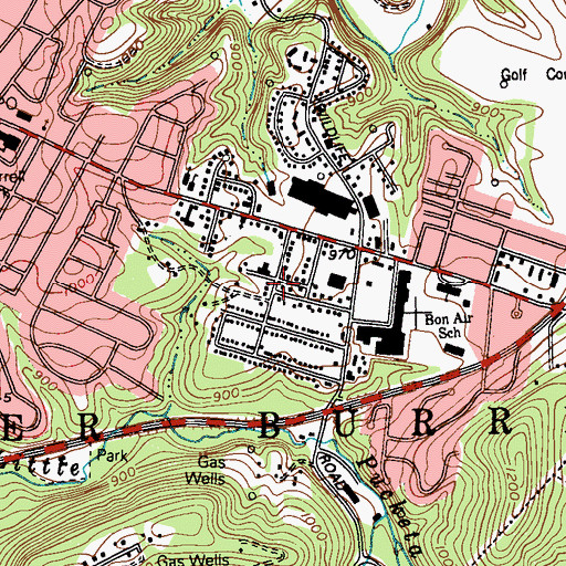 Topographic Map of Bethel Nursery School, PA