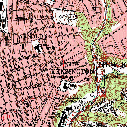 Topographic Map of Council House Shelter, PA