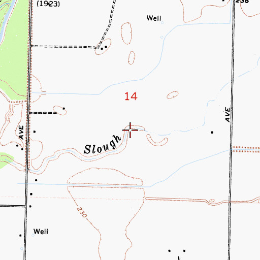Topographic Map of Green Slough, CA