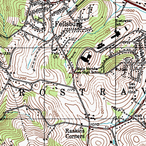 Topographic Map of Fells Tiny Tot Nursery, PA