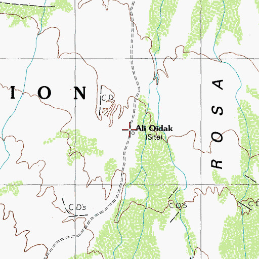 Topographic Map of Ali Oidak, AZ