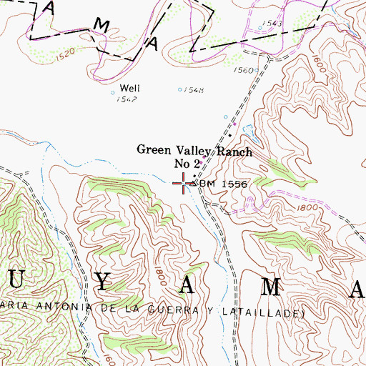 Topographic Map of Green Valley Ranch Number Two, CA