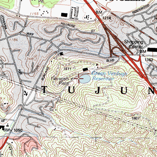 Topographic Map of Green Verdugo Reservoir, CA