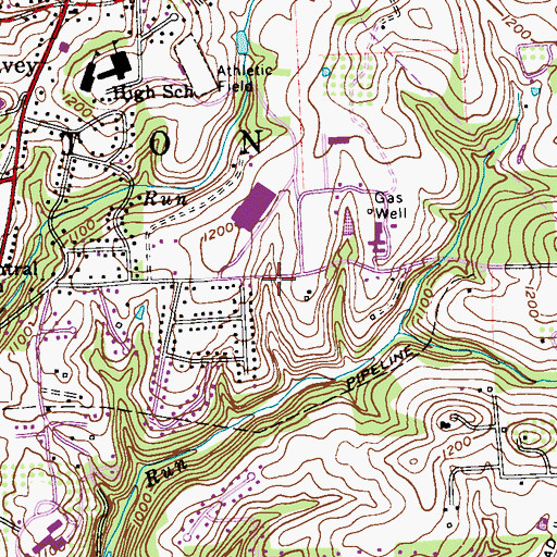 Topographic Map of Hampton Community Library, PA