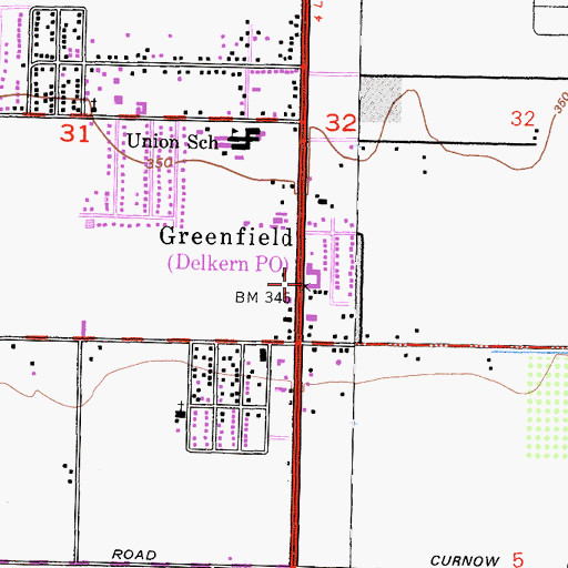 Topographic Map of Greenfield, CA