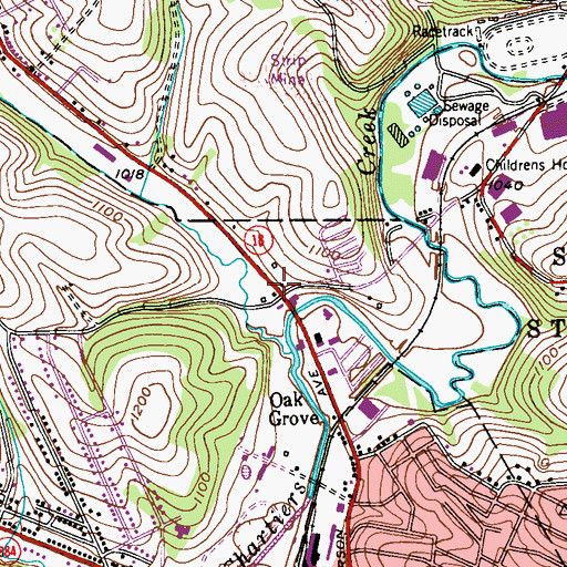 Topographic Map of Heavens Little Angels, PA
