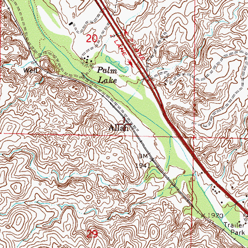 Topographic Map of Allah, AZ