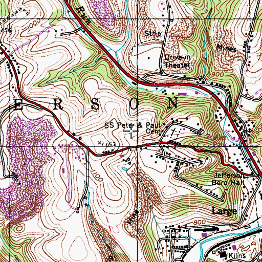 Topographic Map of Jefferson Hills Police Department, PA