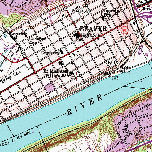 Topographic Map of Kid Country Child Development Center, PA