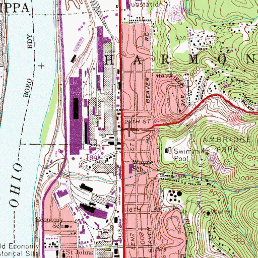 Topographic Map of Kids Cozy Corner, PA