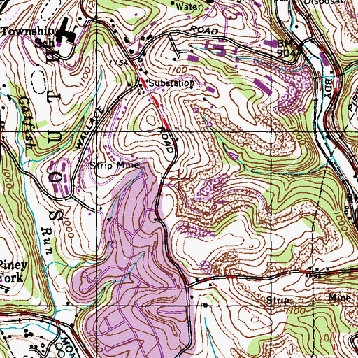 Topographic Map of Kinder Care Learning Center, PA