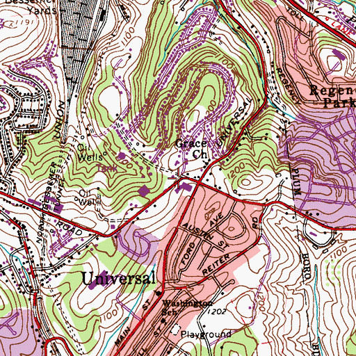Topographic Map of Kinder Care Learning Center, PA