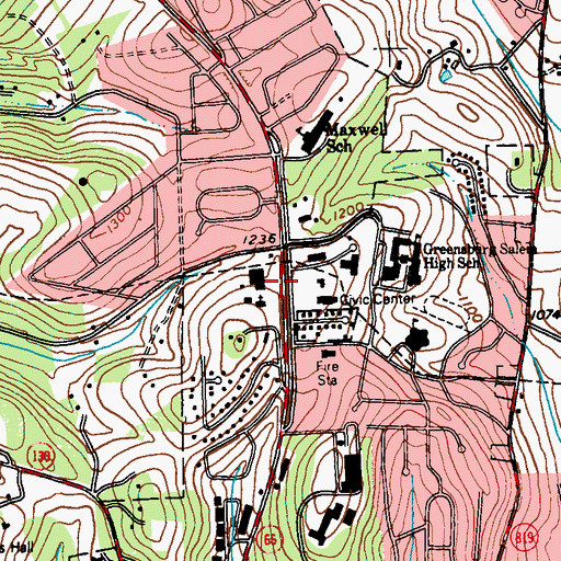 Topographic Map of Kinder Care Learning Center, PA