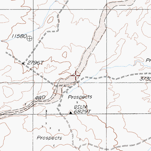 Topographic Map of Greenwater Canyon, CA