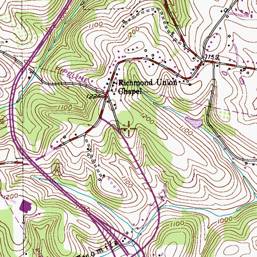 Topographic Map of Brighton Township Hall, PA