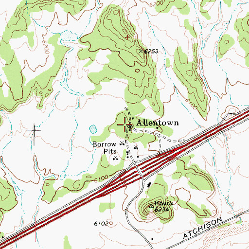 Topographic Map of Allentown, AZ