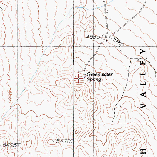 Topographic Map of Greenwater Spring, CA