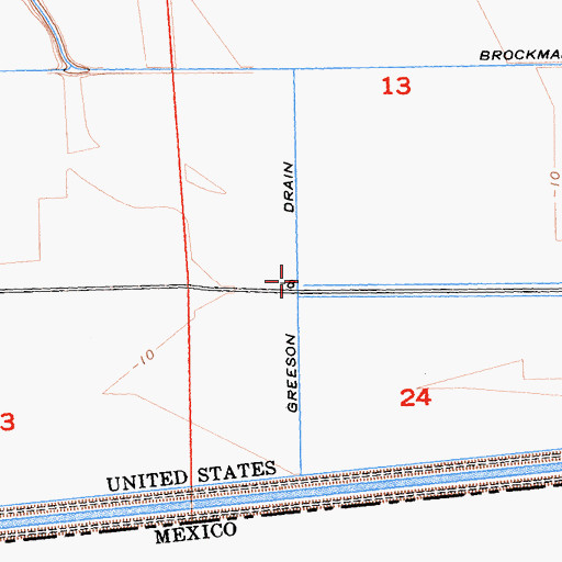 Topographic Map of Greeson Drain, CA