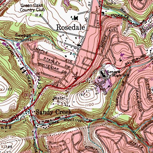 Topographic Map of All Saints Episcopal Church, PA