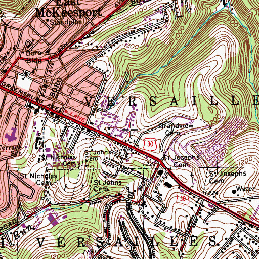 Topographic Map of All Souls Episcopal Church, PA