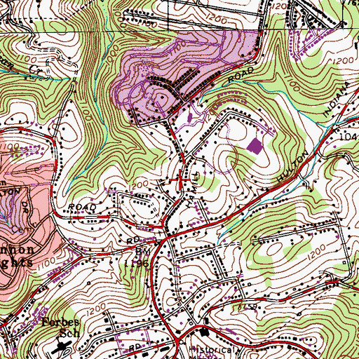 Topographic Map of Apostles Lutheran Church, PA