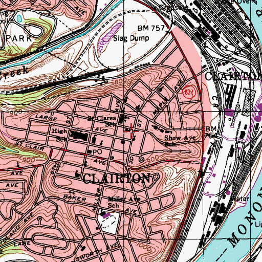 Topographic Map of Ascension of Our Lord Byzantine Catholic Church, PA