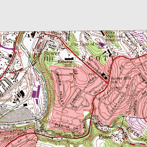 Topographic Map of Berean Fellowship Church, PA