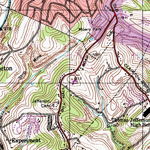 Topographic Map of Beth Israel Center, PA