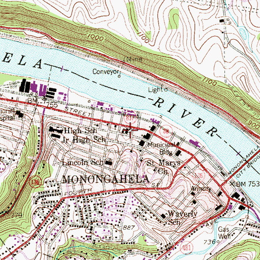 Topographic Map of Bethel African Methodist Episcopal Church, PA
