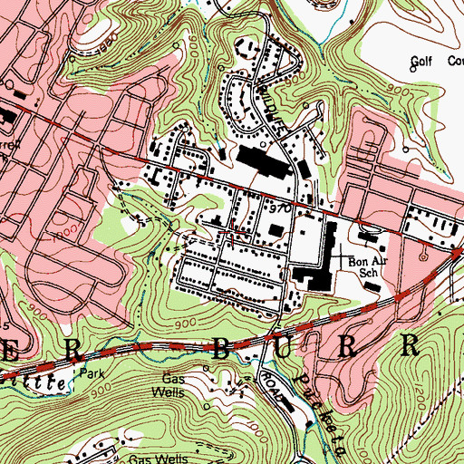 Topographic Map of Bethel United Methodist Church, PA