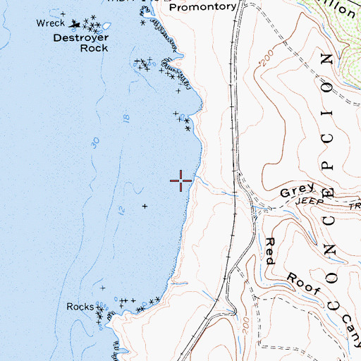 Topographic Map of Grey Canyon, CA