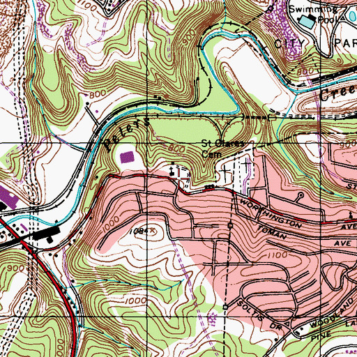 Topographic Map of Bible Baptist Temple, PA