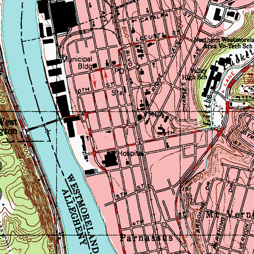 Topographic Map of Bibleway Christian Fellowship Church, PA