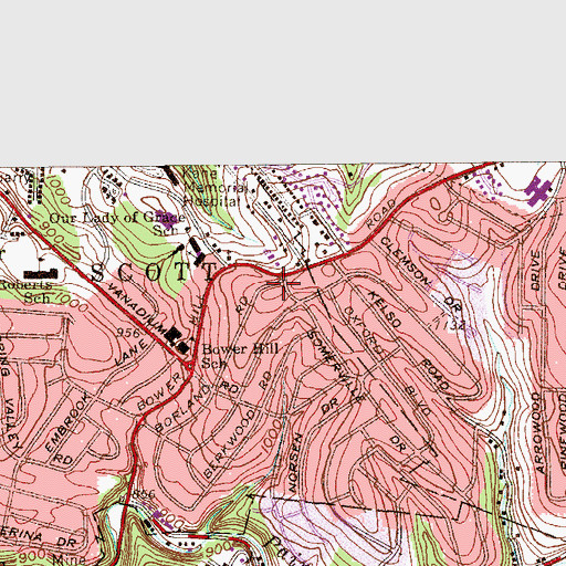 Topographic Map of Chabad of the South Hills, PA