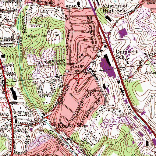 Topographic Map of Christ Episcopal Church, PA