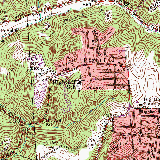 Topographic Map of Christ Lutheran Church, PA