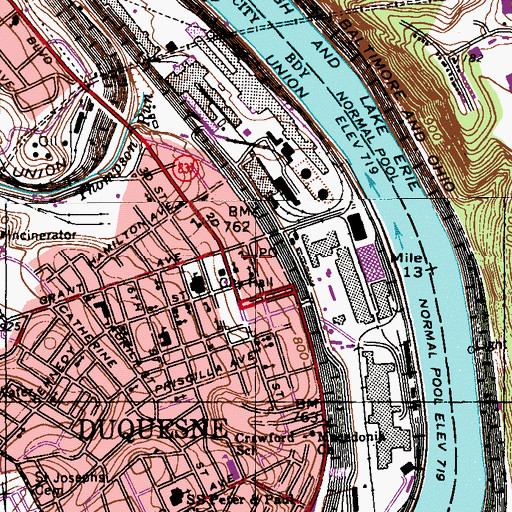 Topographic Map of Christ the Light of the World - Holy Name Church Hall, PA