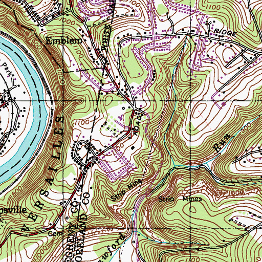 Topographic Map of Christ United Methodist Church of North Huntington Township, PA