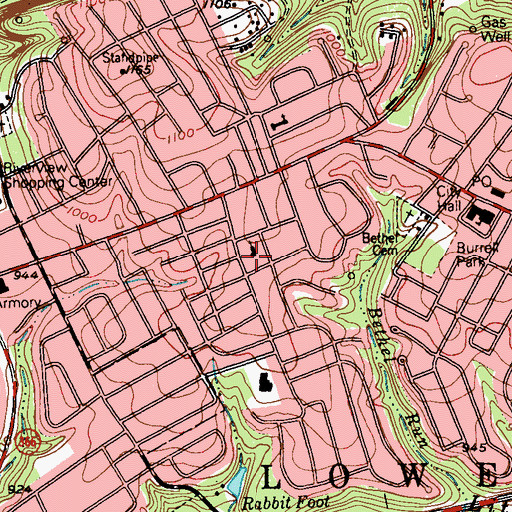Topographic Map of Church of God, PA