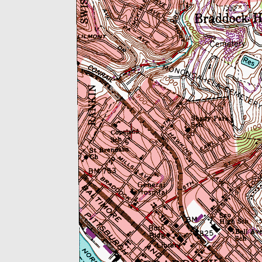Topographic Map of Church of The Living God, PA