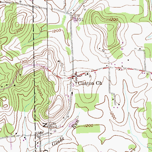 Topographic Map of Clinton United Pentecostal Church, PA